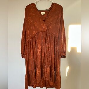 52Seven Rust Floral Dress